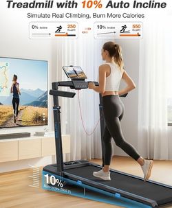 Foldable Auto Incline Treadmill – 3.5HP | 400+ LBS Capacity  Powerful and quiet 3.5HP motor with automatic incline for a better workout experience. Fe