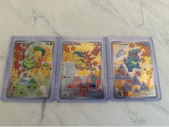 Pokémon First Partner Illustration Series 2  ( Totodile, Cyndaquil, Chikorita)