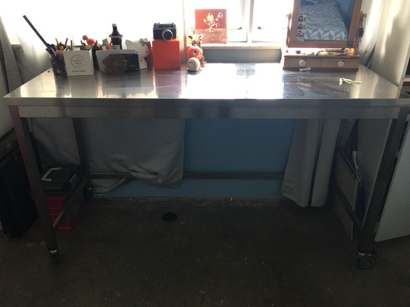 Quovis Counter height table stainless steel from DWR