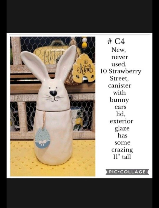 New, 10 Strawberry Street Canister With Lid...