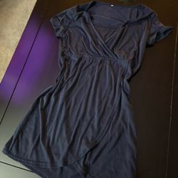 Dark Blue Women Shirt Size Medium With Tie In The Back To Adjust 
