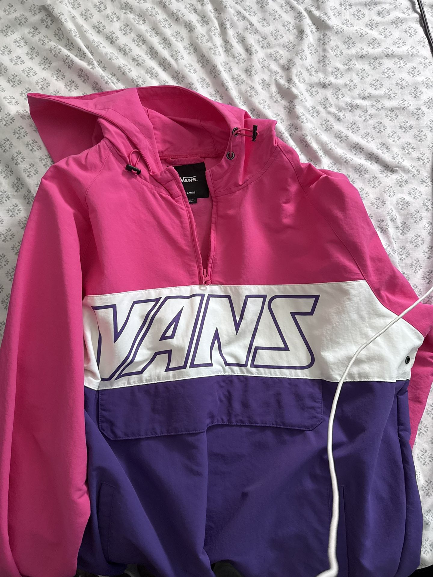 NWT Vans Men’s Retro Sport Anorak Jacket Small Pink/Purple