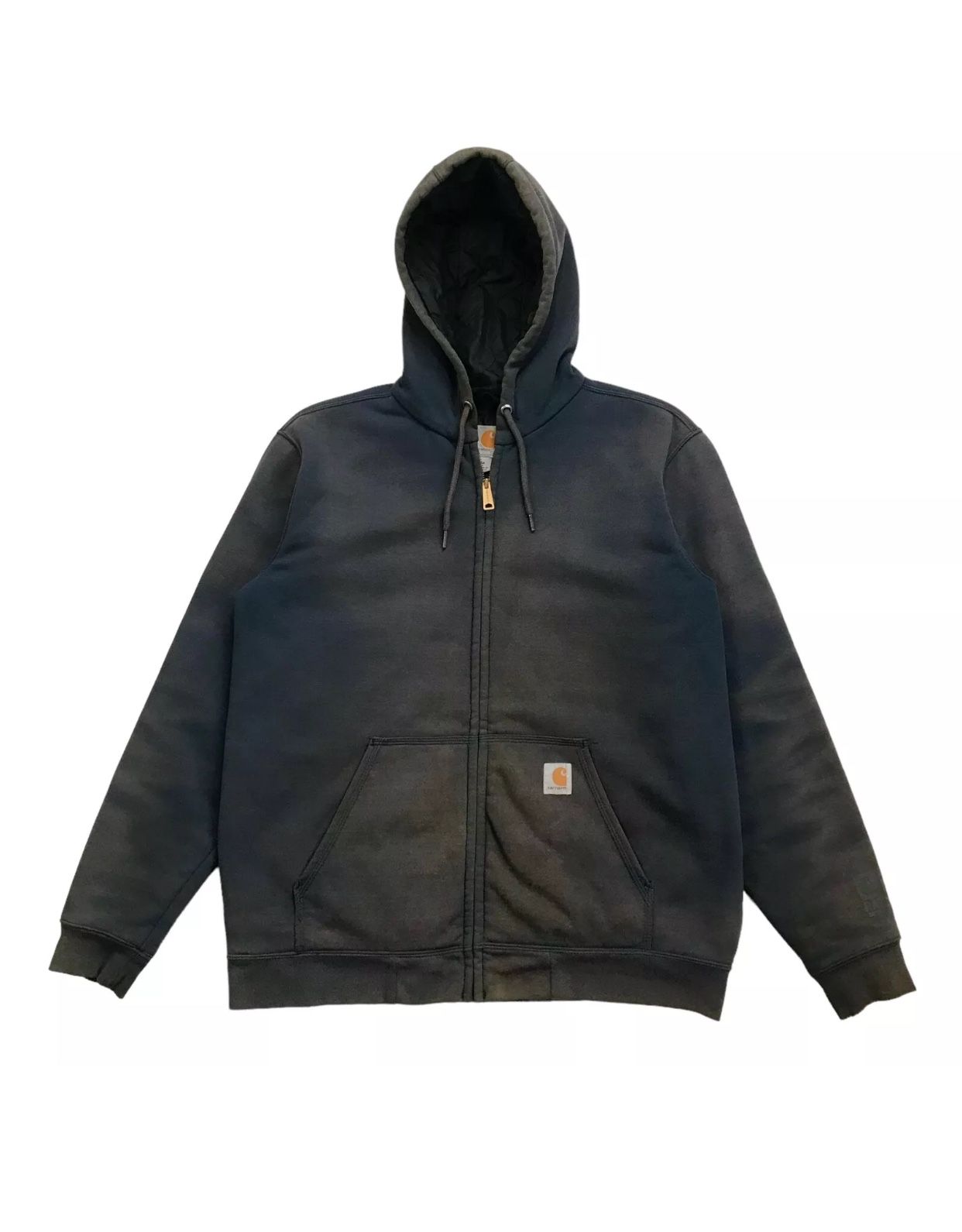 CARHARTT QUILT LINED HOODIE MEDIUM M BLUE RAIN DEFENDER SWEATSHIRT JACKET