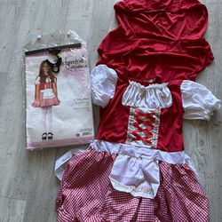 Halloween Costume Girl Kids 7-10miss Red Cape