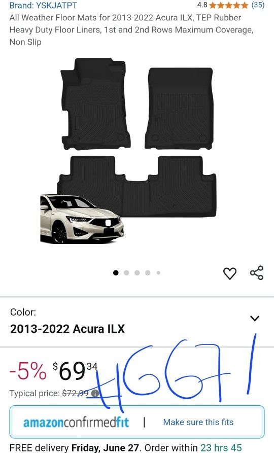 Acura ilx 2013-2022 Floor Mats