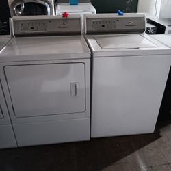 White Speed Queen Commercial Heavy Duty with Digital Board Washer/Dryer Set