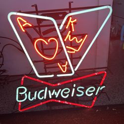 Budweiser Poker Neon Beer Sign