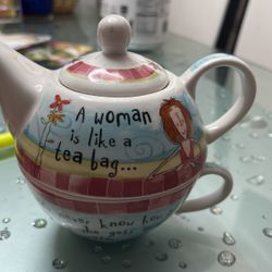 2 Pot Cup Of Tea Made In England 1883 White Color