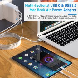 High quality 3 IN 1 charger adapter dual 96w PD QC 3.0 USB c wall charger 916004b