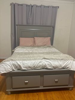 Full size bed with storage