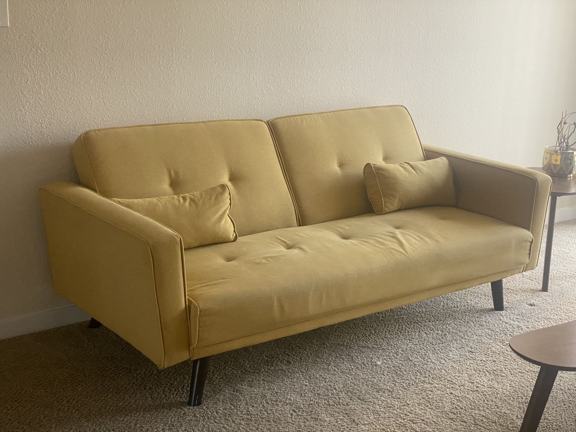 Mid-Century Modern Yellow Couch/Sofa
