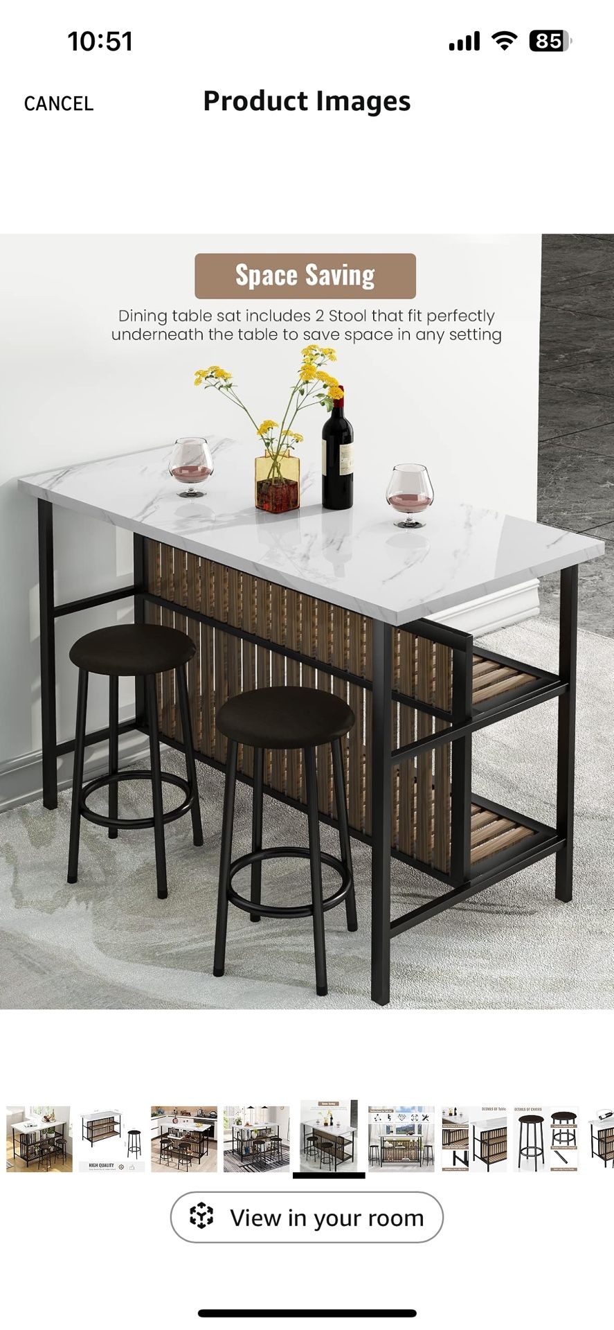 3 Piece Bar Table Set