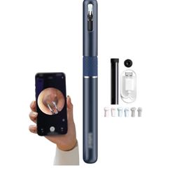 Ear Cleaner Kit Innovative Tweezers, with Nano Endoscope, Ear Wax Removal Tool with 6 Silicone, for Earwax Removal(Blue B)
