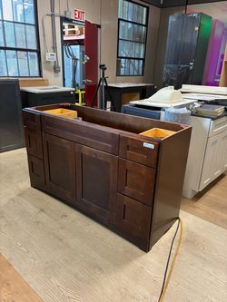 60” Bathroom vanity in walnut finish