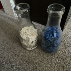 N2 vintage Milk bottles vintage with lego