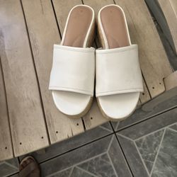 White Sandals Worn Once In Great Condition Size 8