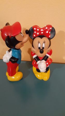 Vintage Disney's Mike and Minnie plastic figurines