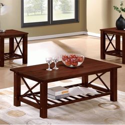 3pcs Coffee Table Set Cherry Color $199
