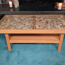 Coffee Table with Sliding Display Glass