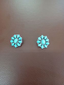 Vintage Native American Navajo Yazzie Sterling Silver & Spiny Oyster Earrings