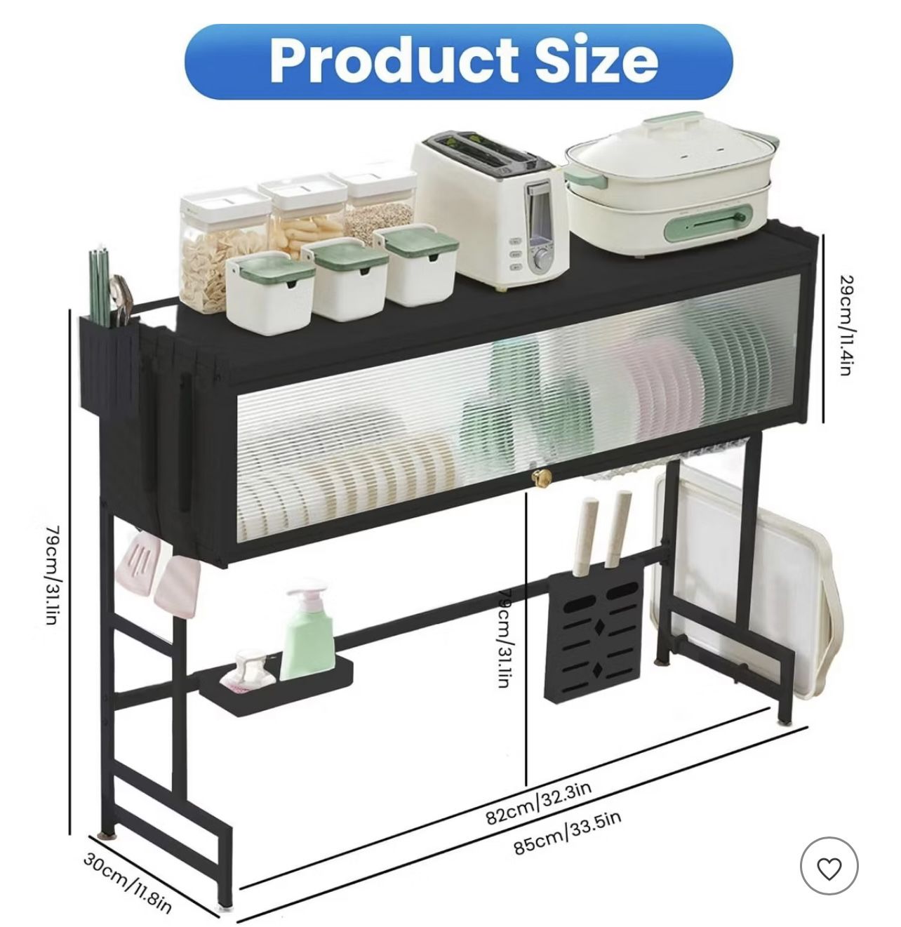 Dish Drying Rack, 105cm Over Sink Dish Shelf, Large Sink Storage Organizer for Kitchen