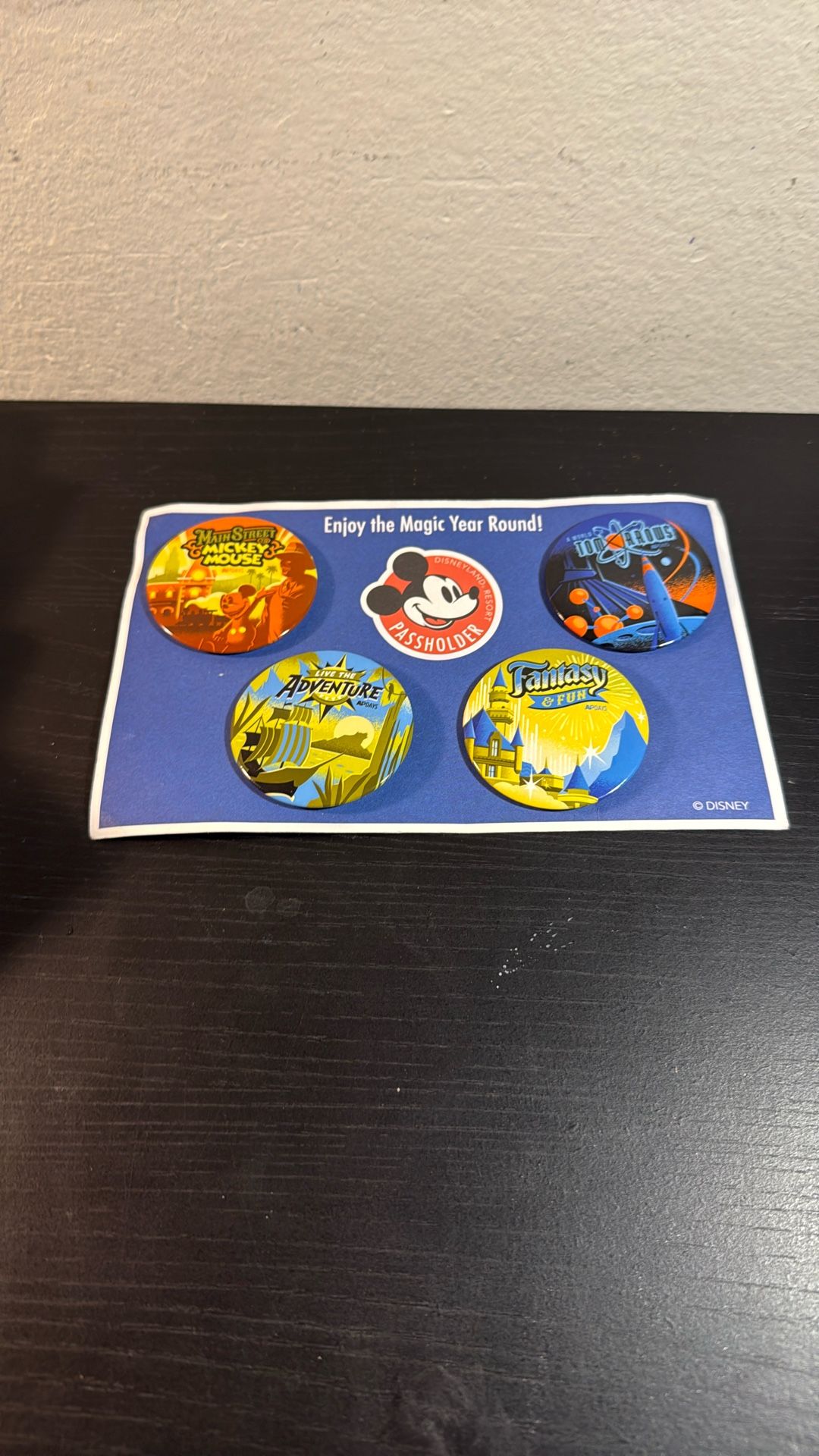 4 Disney Passholder AP Days Pin Button Main Street Adventure Fantasy Tomorrows