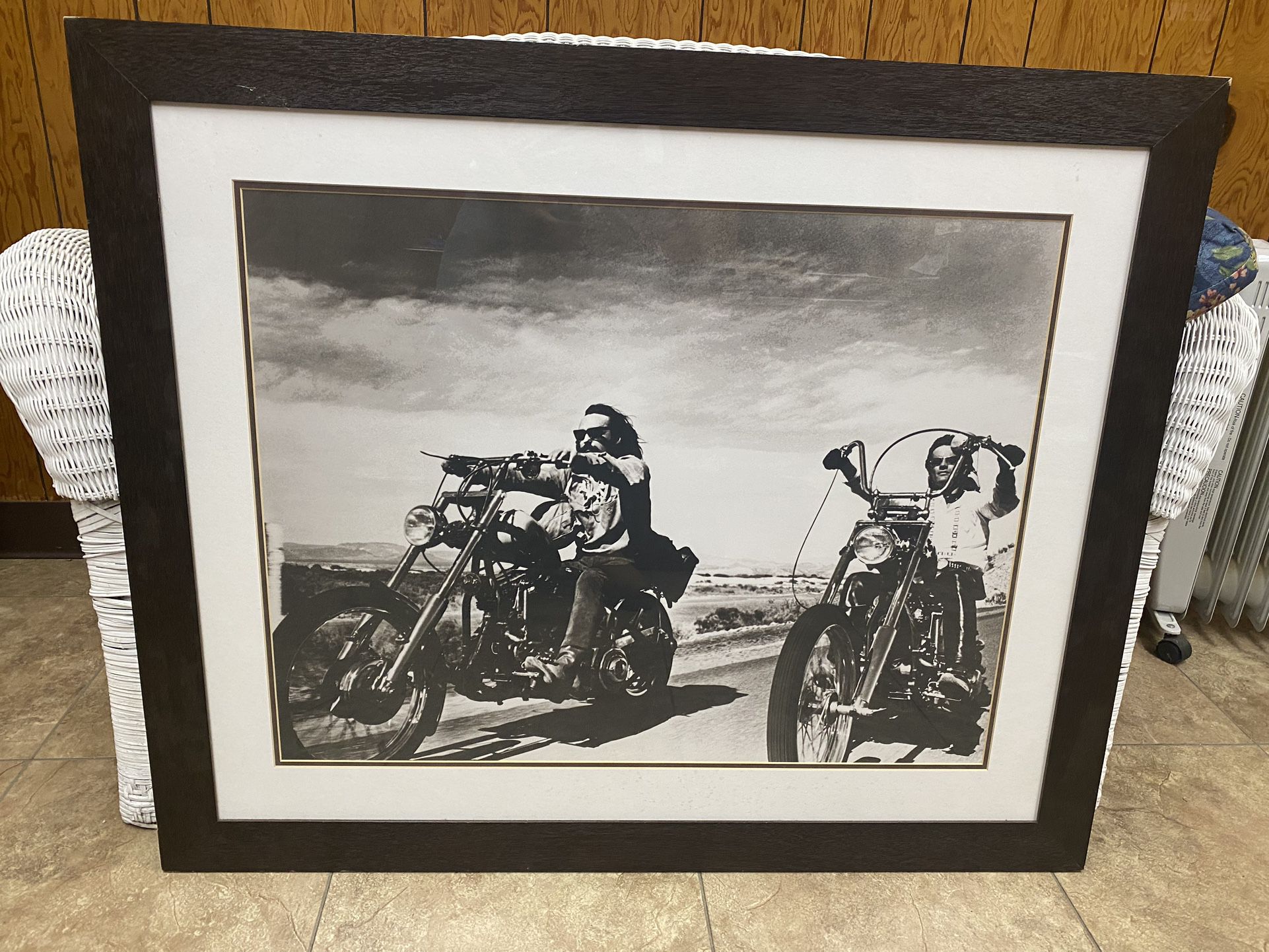 Easy Rider Framed Classic Iconic Biker Motorcycle Film B&W Photo Large 