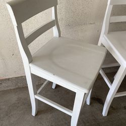 White Wooden Bar Chairs