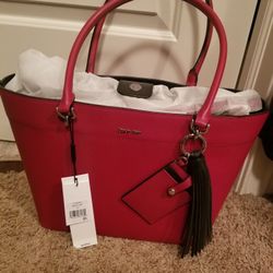 Calvin Klein Leather Tote Purse 