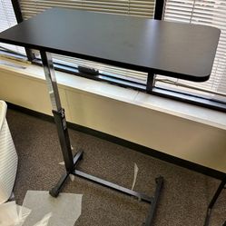 Adjustable Overbed Table / Hospital Bed Desk – Black