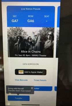 Alice In Chains ticket