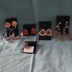 Vintage Clip Earrings And Brooch Pin