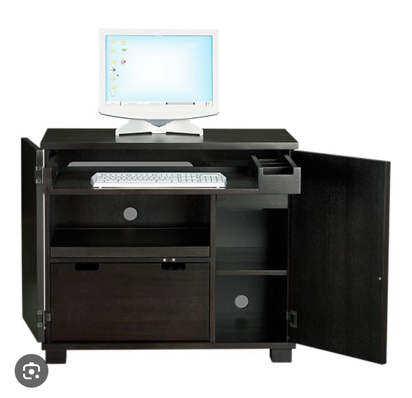 Crate And Barrel Black Incognito Compact Desk