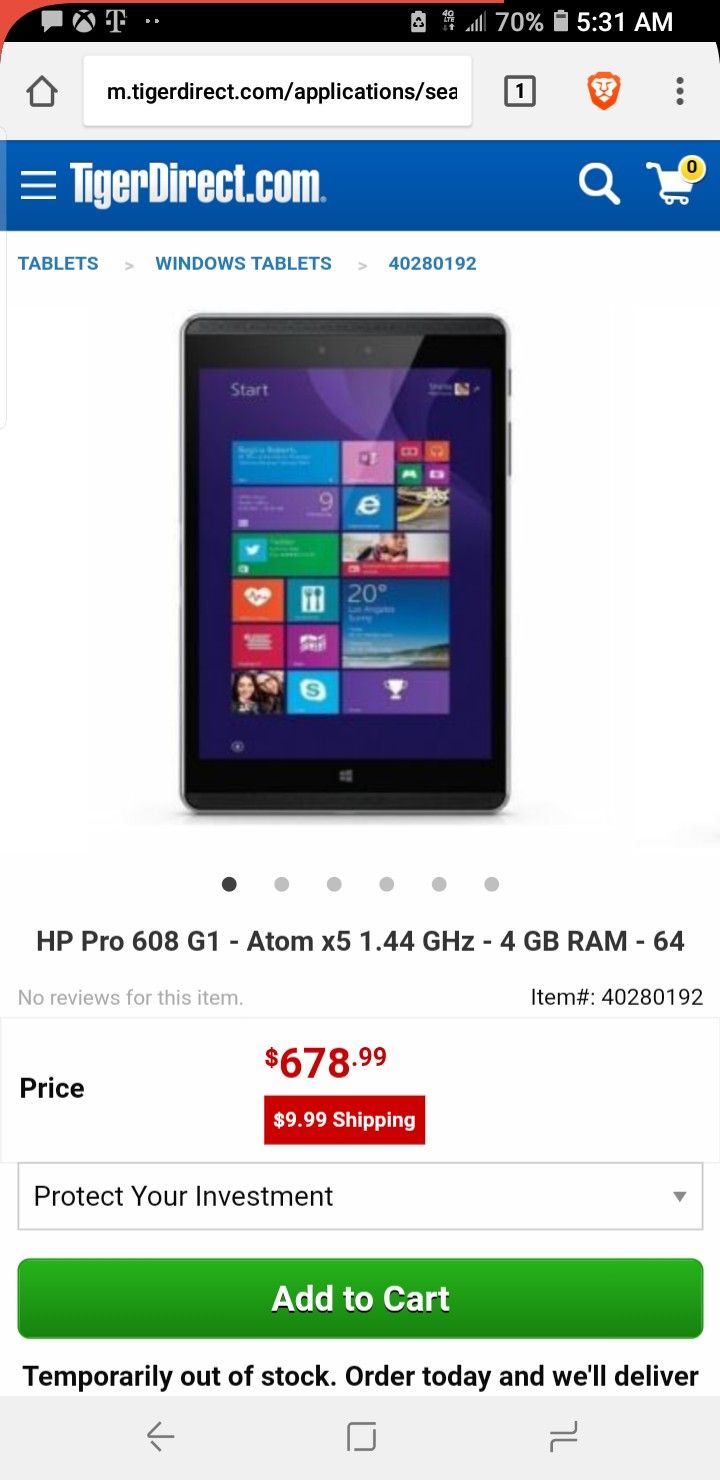 HP Pro Tablet 608 G1 w/ HP Keyboard case