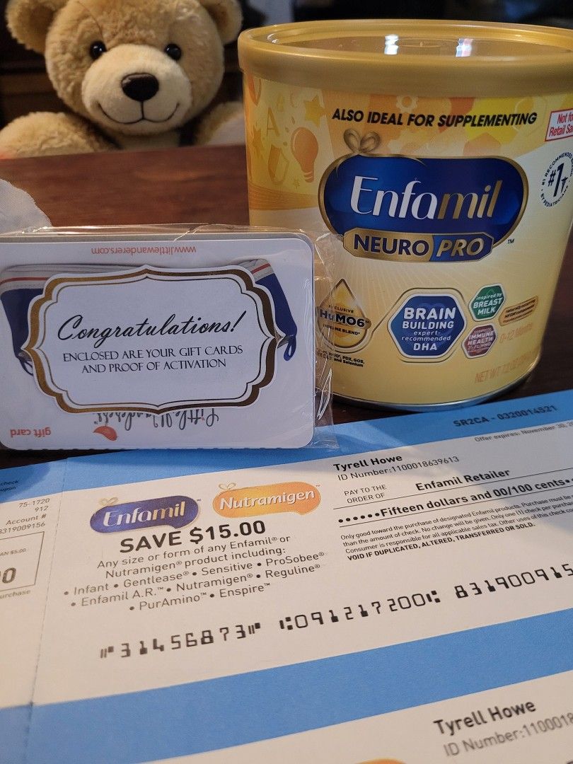 Baby Formula ENFIMIL Baby 200$ Or More In Gift Cards Included
