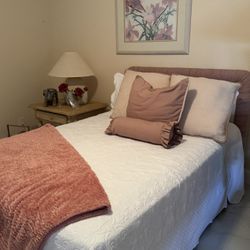 Full-size Bed With Fabric Back