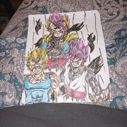 Majin Vegeta And Goku Black Fusion Drawing 