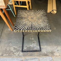 Black Mother Of Pearl Side Table
