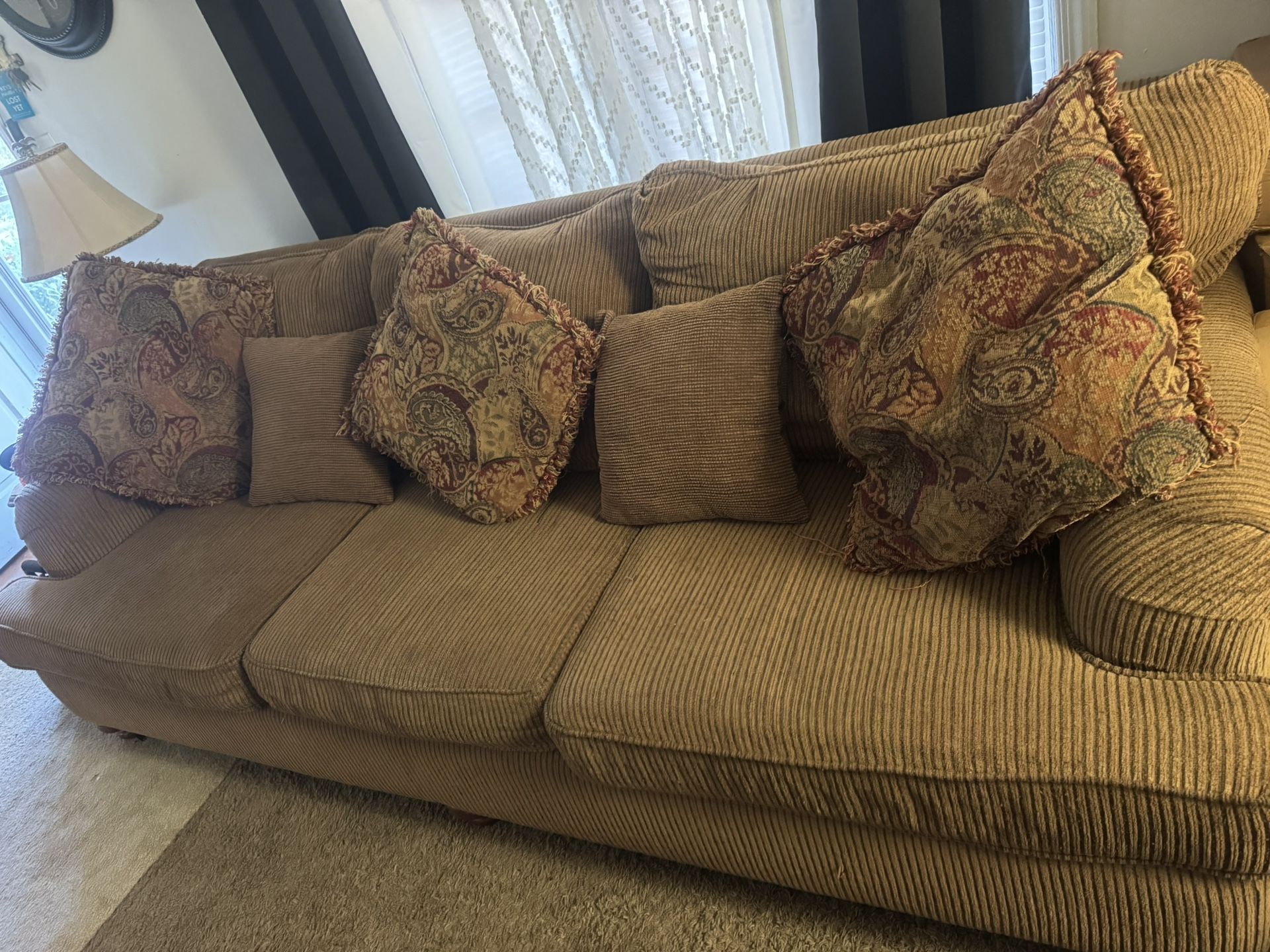 Large Sofer And The Medium One Two End Tables Plus The Coffee $200 Or Better Offer Moving Must Go