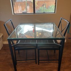 Glass Table W/2 Chairs
