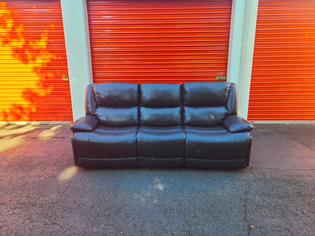 Brown Leather Recliner Couch - Free Delivery