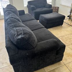 Couch Love Seat W/ Footrest