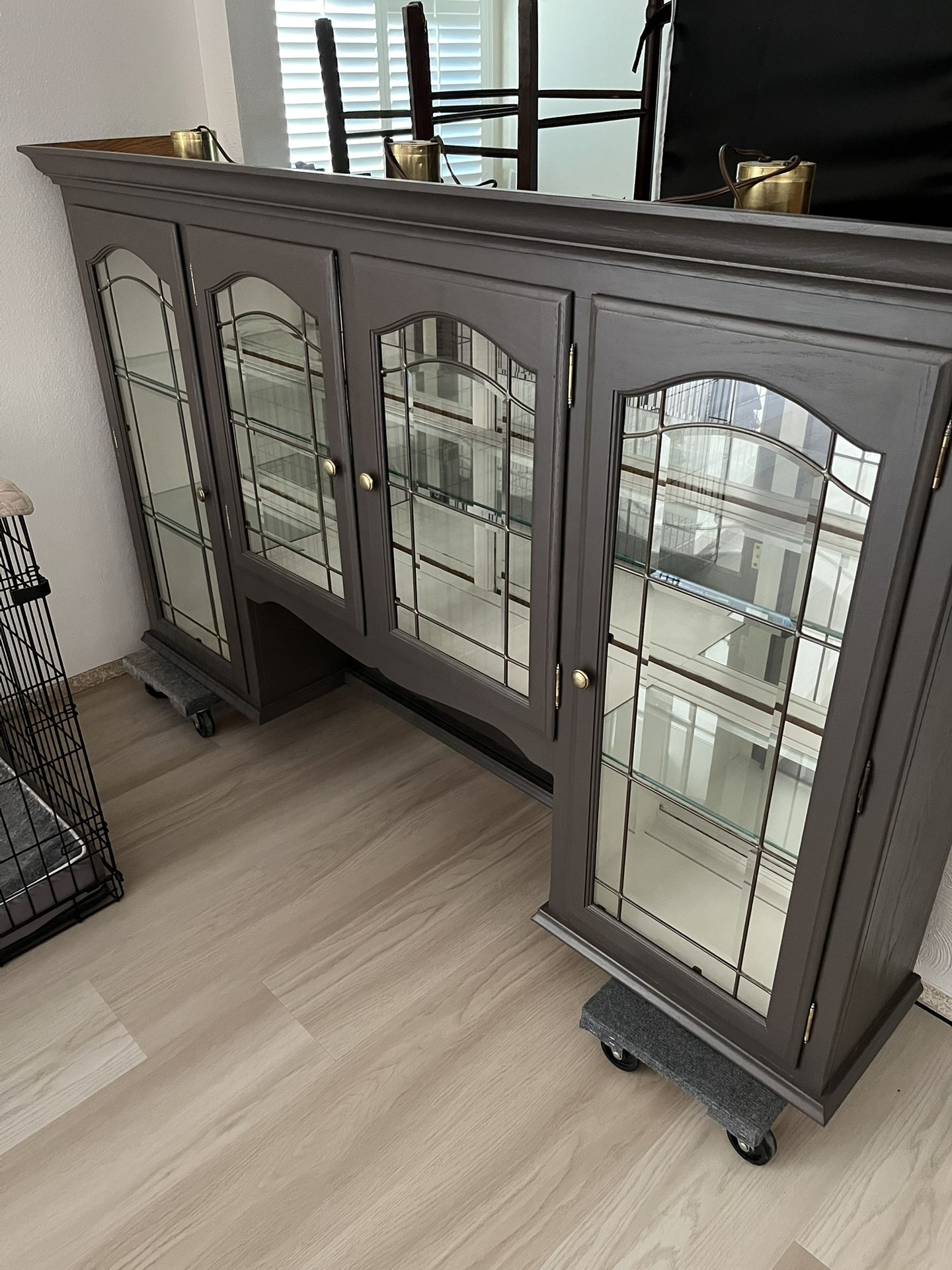 Gray China Hutch