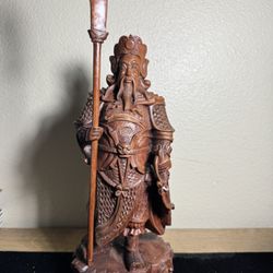 High Quality Qing Dynasty Chinese Hard Wood Shoulao Statue