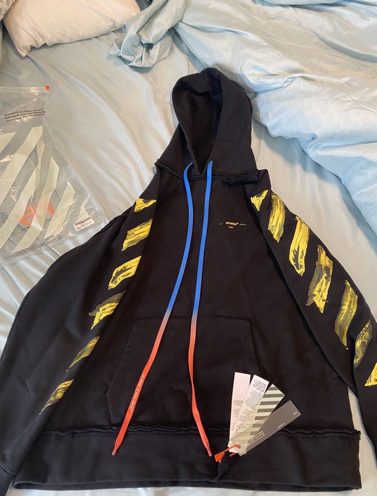Off White Oversized Acrylic Arrows Hoodie