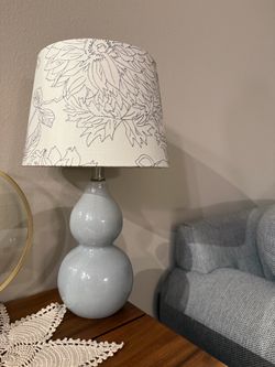 Ceramic Table Lamp with Floral Shade