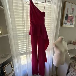 Chiara Boni La Petite Robe  Kincso One-Shoulder Peplum Jumpsuit