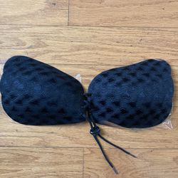 NEW Lace Up Front Self Adhesive Strapless Bra Size XL