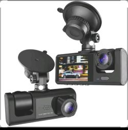 4K Three-Channel Dash Cam - Front + Interior + Rear Camera - New