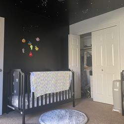 Crib, Mattress, And Changing Table Set